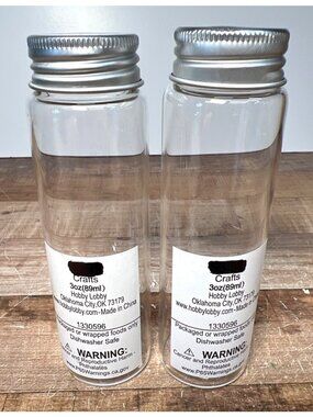 Clear Glass Bottles With Aluminum Screw Caps 3oz  Dishwasher Safe For Crafting
